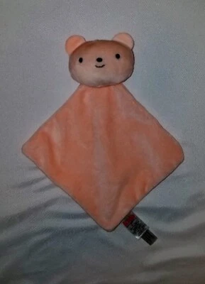 Kids Preferred Lovey Security Blanket Pink Peach Bear Small Tiny 5.5x6" Plush  - Image 1 of 4
