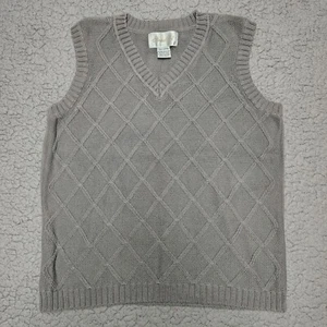 Strasburg Vest Boys Size 8-10 Sweater Vest Grey Cotton Church Dressy Event - Picture 1 of 5