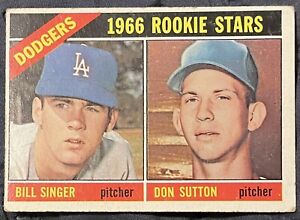 1966 Topps Dodgers Rookie Stars #288 ~ Bill Singer Don Sutton