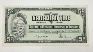 1974 Canadian Tire 5 Cents Circulated Banknote CTC Gas Bar Cash Bonus E134 - Picture 1 of 4