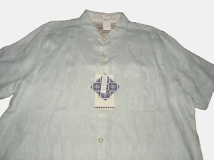 Bruno Positano Men's Washable Linen SS Button Front Shirt Size Large NWT - Picture 1 of 2