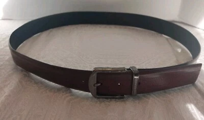 Auténtico Cinturón de Cuero CANALI PARA HOMBRES Marrón Negro 100/115 LATÓN ITALIA Rayado Lujo Foto 1 de 4