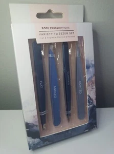 4pcs blue & purple eyebrow hair removal grooming 4 shapes tweezers grooming set  - Picture 1 of 2