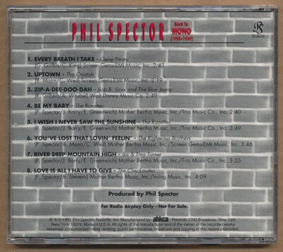 Phil Spector - Back to Mono RARE promo 8 track CD sampler '91 - Image 1 of 2