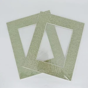 Accent Mat - Frame Mat Sz 8x10 Opening 5x7 Acid Free -Lot of 2 MARBLE GREEN - Picture 1 of 2