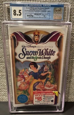 Walt Disney Snow White VHS Masterpiece Collection CGC Graded 8.5 Sealed A+ - Image 1 of 3