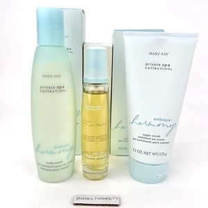 3pc Set Mary Kay EMBRACE HARMONY Fragrance Mist 1.7oz & Sugar Scrub & Body Wash - Picture 1 of 13
