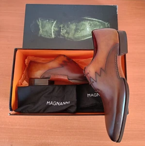 Magnanni Abilio Men's Lace Up Tabaco Leather Dress Shoes Sz EU 40.5 US 7.5 - Picture 1 of 18