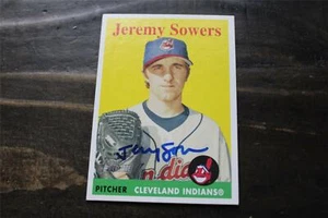 TARJETA AUTOGRAFIADA DE LOS INDIOS DE JEREMY SOWERS - Imagen 1 de 1