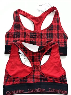 Bralette para mujer Calvin Klein moderno de algodón sin forro, cuadros ásperos (INT1) Foto 1 de 4