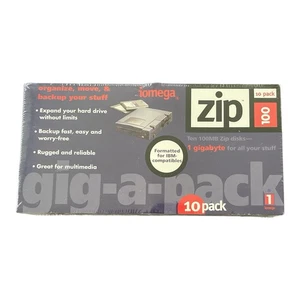 Iomega 100MB Zip Disks Gig-A-Pack 10 Pack Formatiert für IBM PC Versiegelt NOS Neu A - Bild 1 von 3