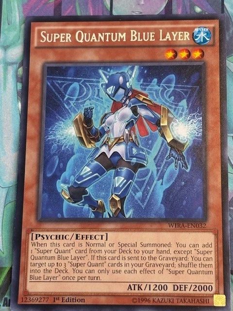 Yugioh 1x Super Quantum Blue Layer WIRA-EN032 Wing Raiders Rare 1st Edition LP - Image 1 of 1