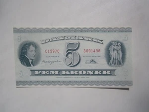 HIGH GRADE 1959 DENMARK 5 KRONER - Picture 1 of 2