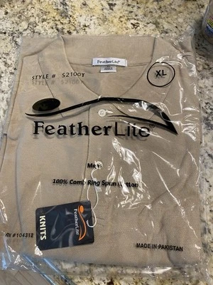 XL Tan Featherlite Pullover  100%  COTTON GOLF POLO SHIRT Free Ship - Image 1 of 3