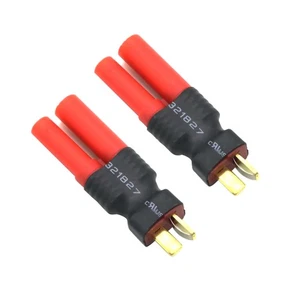 2Pcs T Male/Female To HXT 4.0MM 4.0 Adapter Lipo Battery Bullet Deans Cordles - Picture 1 of 16