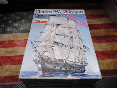 Vintage Lindberg - Charles W. Morgan Whaling Ship Model Kit  USA 1980 Open Box - Image 1 of 4