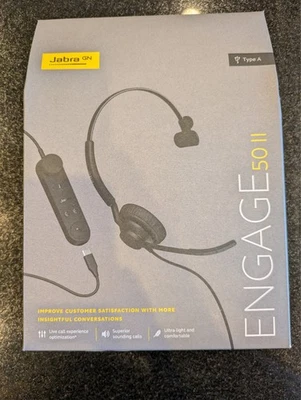 Auriculares con cable Jabra Engage 50 II tipo A negros 5093-299-2219 - totalmente nuevos Foto 1 de 4