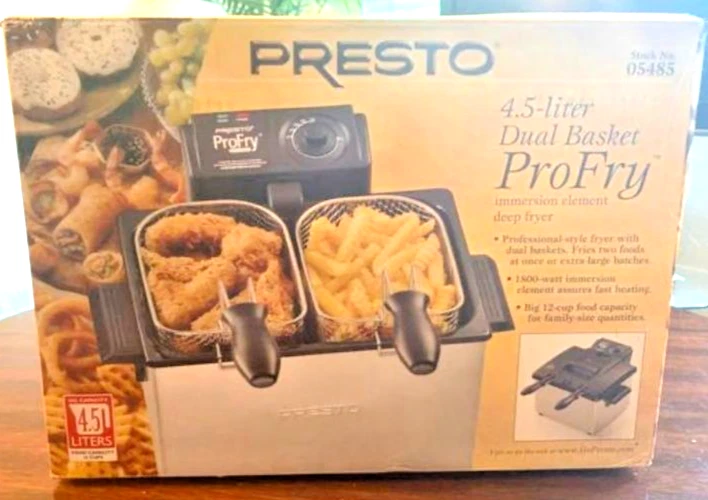 Fritadeira Presto ProFry 05485 cesta dupla 4,5 litros 1800W - CAIXA NUNCA ABERTA - Imagem 1 de 4