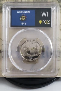 2004-S State Label - Proof Quarter – Wisconsin - PCGS PR70DCAM – Tops! 4216 - Picture 1 of 6