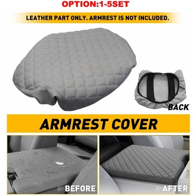 Se adapta a Ford F250 F350 2017-2022 cuero consola tapa reposabrazos cubierta centro gris Foto 1 de 4