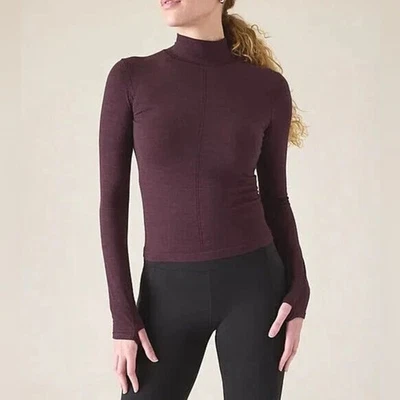 Бесшовная водолазка Athleta Ascent шерстяная смесь базовый слой для путешествий на открытом воздухе большая - Изображение 1 из 4