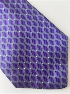 Geoffrey Beene Mens Formal Necktie Diamond Lavender Purple Tie 57” X 4” - Picture 1 of 5
