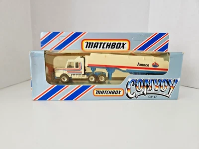 1983 Matchbox Convoy CY17 Amoco Scania Petrol Tanker Peterbilt Kenworth White - Image 1 of 4
