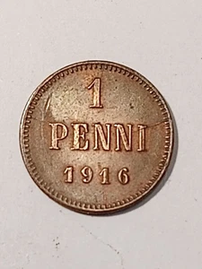 Finland * 1 penni * 1916 * Copper *Good 1++* - Picture 1 of 2