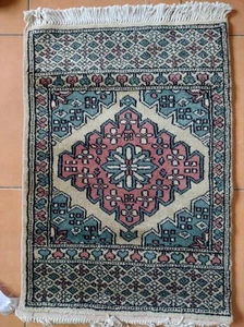 Tappeto Persiano Originale Scendiletto Pak Orientale 62x45 Vintage But New Verde - Foto 1 di 3