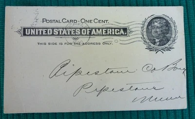 1902 US Postal Card Receipt The Continental National Bank To Pipestone CO - Image 1 of 2