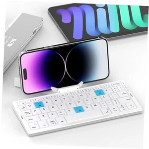 Foldable Keyboard with Magnetic Stand Aluminum Mini Keys Quiet Bluetooth Sliver - Afbeelding 1 van 7