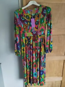 Onjenu London Sky Flower Alice Midi Dress - UK Size 10 - Picture 1 of 11