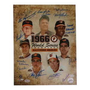 Orioles 1966 World Series Champions 11x14 Photo Signed (JSA) by (14) with Frank - Bild 1 von 2