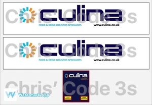Code 3 Adhesive Vinyl Trailer Decal - Culina Logistics - 1/50 1/76 1/148 - Picture 1 of 1