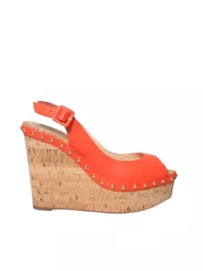Cuñas de corcho tachonadas de cuero CHRISTIAN LOUBOUTIN (TALLA 37,5) - Imagen 1 de 7