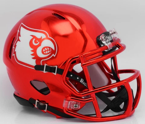 Louisville Cardinals Red Chrome NCAA Riddell SPEED Mini Helmet Cover
