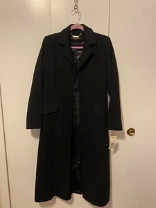 “Trina” Trina Turk Long Black Wool Blend (80%), Size 6, NWT - Picture 1 of 5