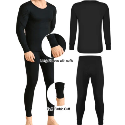 2件装男士保暖内衣套装冬季保暖柔软长约翰冬装 — 第 1/4 张图片