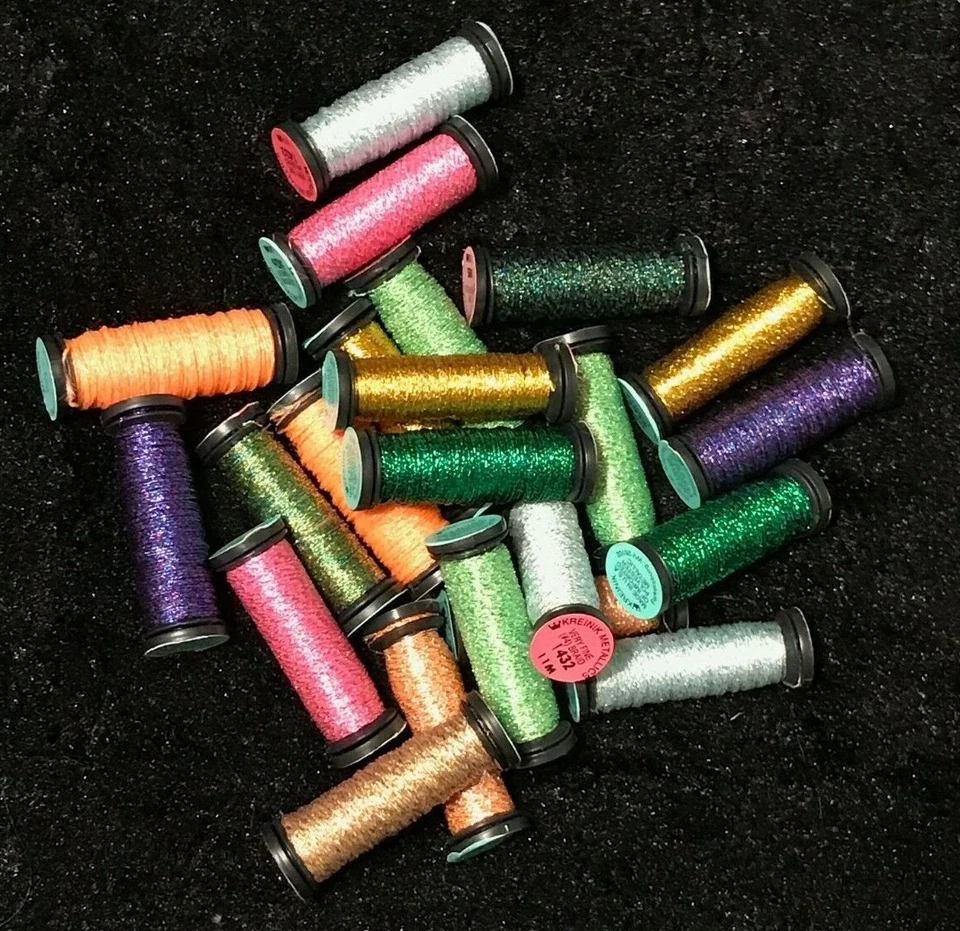 Kreinik VERY FINE #4 BRAID 11 Meters (12 Yards) Peacock 085 to Japan Gold 321J  - Image 1 of 1