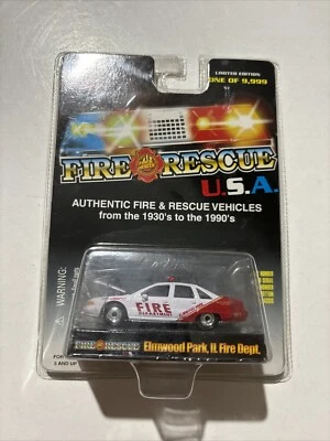 Racing Champions Fire Rescue USA Elmwood Park IL ‘92 Chevy Caprice Issue #7 NIP - Image 1 of 3