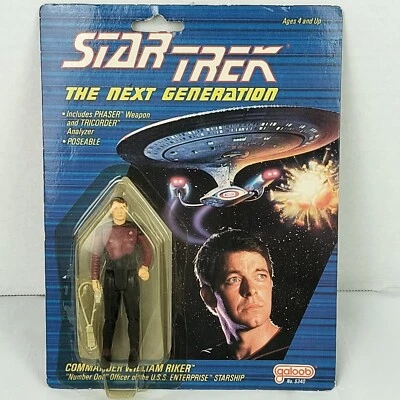 1988 Star Trek The Next Generation Commander William Riker Galoob Action Figure Foto 1 de 4