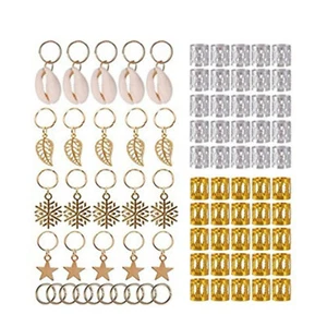 80Pcs Hair Jewelry Braid Ring Cuff Decor Pendants Dreadlocks Beads Accessories n - Picture 1 of 12