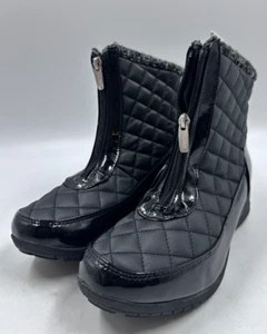 Khombu Women's Black Megan Zip-Up Quilted Waterproof Memory Foam Boots Size 9W - Picture 1 of 7