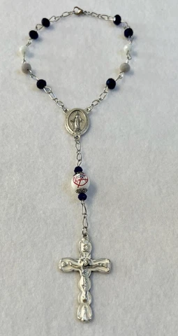 NEW YORK METS ROSARY CAR AUTO MIRROR MLB BASEBALL LOGO GLASS BEAD UNCLE SAM LOGO Cover