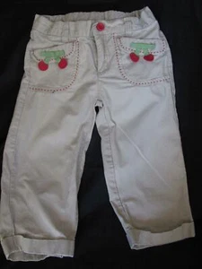 Gymboree Brown Red Cherry Cropped Pants Size 7 - Picture 1 of 7