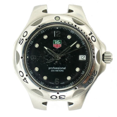 TAG HEUER KIRIUM WL1112-0 ЧЕРНЫЙ ЦИФЕРБЛАТ S.S. МУЖСКИЕ ЧАСЫ ГОЛОВА НА ЗАПЧАСТИ ИЛИ РЕМОНТ - Изображение 1 из 4