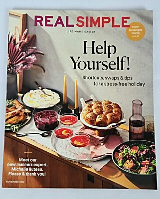 Real Simple Magazine November 2022 Thanksgiving Michelle Buteau Recipes Tips Flu - Image 1 of 3