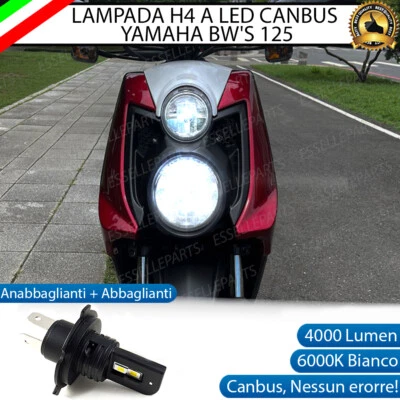 LAMPADA LED H4 CANBUS 4000 LM PER YAMAHA BW'S 125 BIANCO GHIACCIO 6000K - Immagine 1 di 4