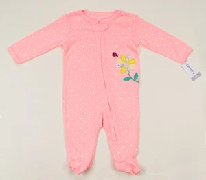 CARTERS NUEVO MONO NARANJA CON PATAS BORDADO FLOR PUNTO BEBÉ NIÑA 6M - Imagen 1 de 2