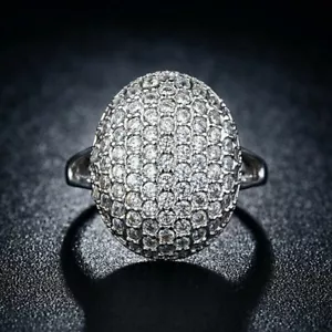 Anello di fidanzamento matrimonio anello cocktail 2,30 carati creato in laboratorio diamante oro bianco 14k - Foto 1 di 4